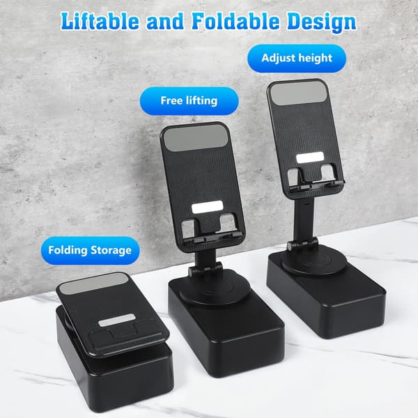 Wireless Induction Audio Bluetooth Speaker, 5-in-1 Mobile Phone Holder with Emergency Charging and Light, Bluetooth Audio Mobile Phone