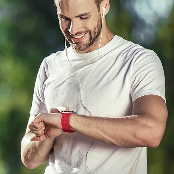 Silikoninen punottu ranneke Apple Watchille 38 mm, 40 mm, 41 mm - Vaihtohihna urheiluun naisille ja miehille