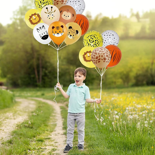 Djungel Safari Djurtryck Ballonger, 12\" Leopard Tiger Giraff Zebra Lejon Apa Latex Tryck Ballonger, Zoo Tema Ballonger  Fest Dekorationer Tillbehör