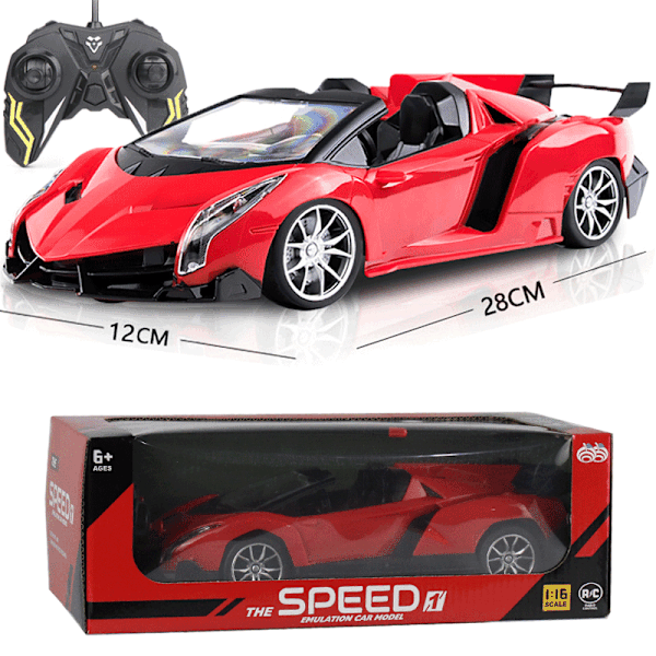 Fyrvägs trådlös fjärrkontroll bil simulering sportbil 1:16 modell bil leksak pojke barn leksak (utan batteri)
