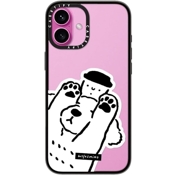 Kompakt iPhone 16 Pro Max Deksel [Lettvekt / 1,2 m 2X Militær Grad Fallbeskyttelse/Slank] - Kirsebær - Klar Svart Dog Loves Coffee iPhone 16 Plus