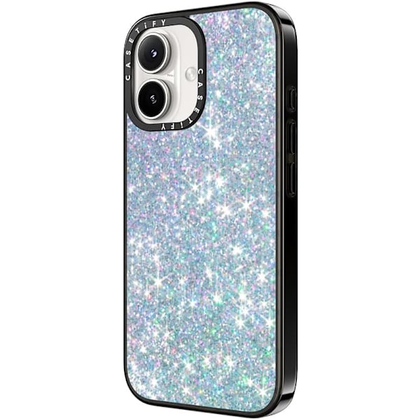 Kompakti iPhone 16 Pro Max -kuori [Kevyt / 1,2 m 2X sotilastason pudotussuoja / Ohut] - Kirsikat - Kirkas Musta Glitter Dream iPhone 16 Plus