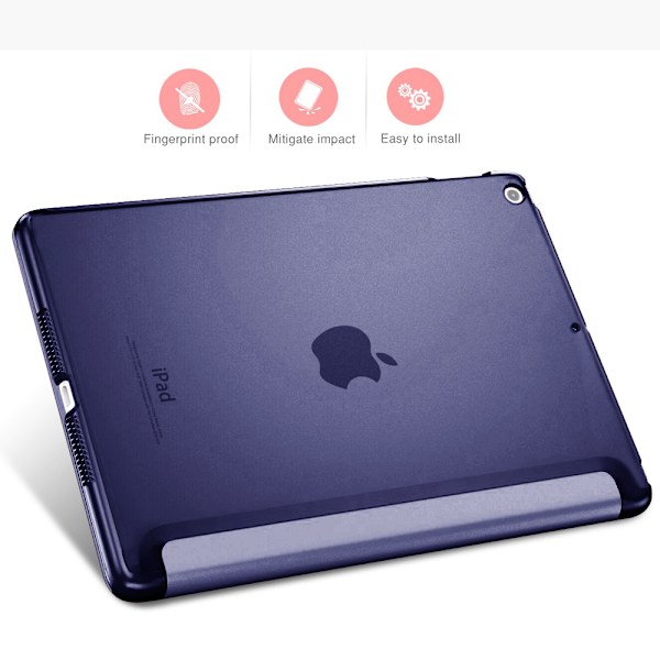 Ultra Slim Smart Case med gummerad flexibel TPU-baksida, automatisk viloläge/väckning och visnings-/typstativ för iPad Mini 5-helt blå
