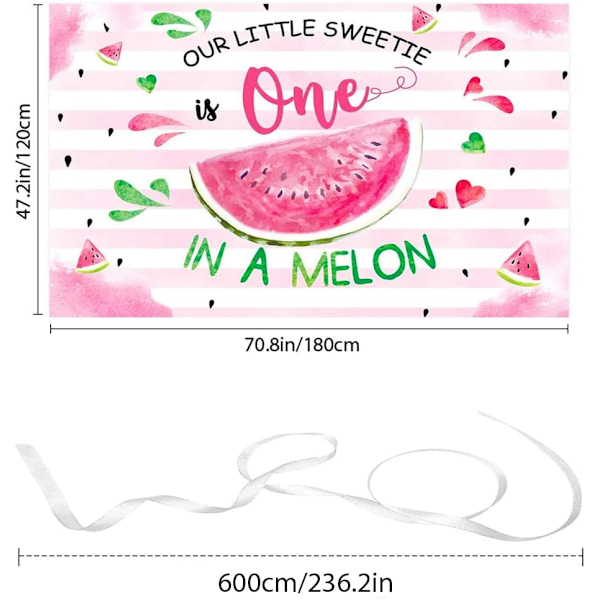 1. syntymäpäiväjuhlan banneri Our Little Sweetie Summer Watermelon -teemainen ensimmäinen syntymäpäiväkuvaustausta taustakangas syntymäpäiväjuhlan koristeluun