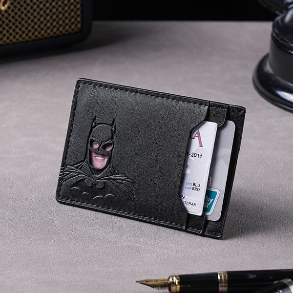 Batman Superhelt Slankt Kortetui, Læder Kortpung Med Flere Rum Til Mænd