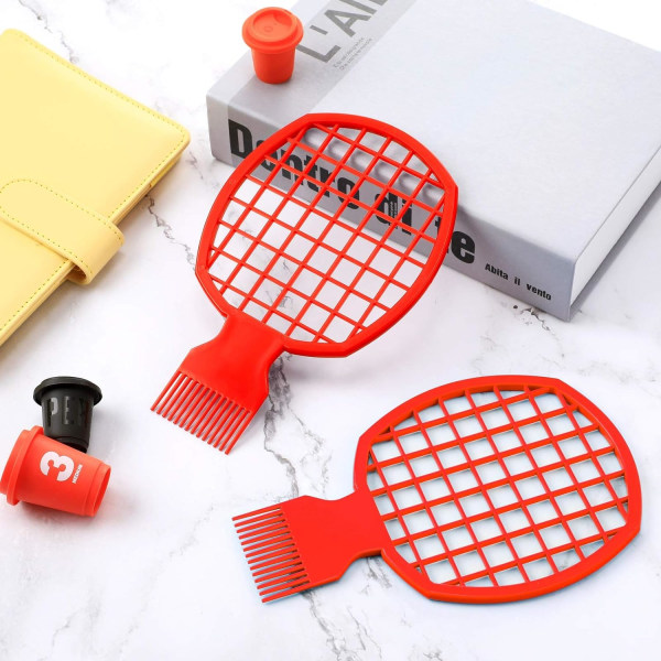 2 stk. Twist Comb Curl Comb Twist Brush Afro Curl Comb Twist Hair Coils Comb Tool til naturligt hår (rød)