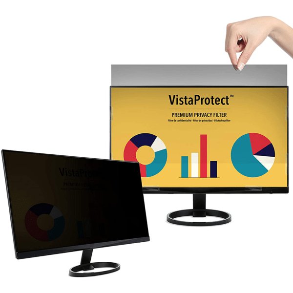 Computer Privacy Screen Filter Anti-Glare, Anti-Scratch, Blokerer 96% UV 16:9 Aspect Ratio-Privacy