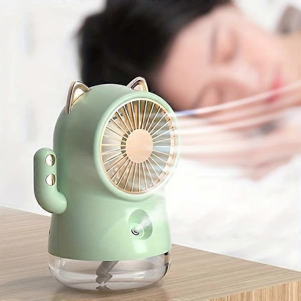 Pink Desktop Misting Fan, Køleventilator, USB Genopladelig Vandsprayventilator Til Kontor Hjem Udendørs