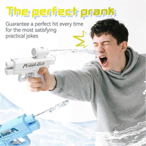 Prank Two-Way Water Gun, Prank Water Sprayer Gag Gift, Mini Prank Gun That Can Spray From Front & Back White