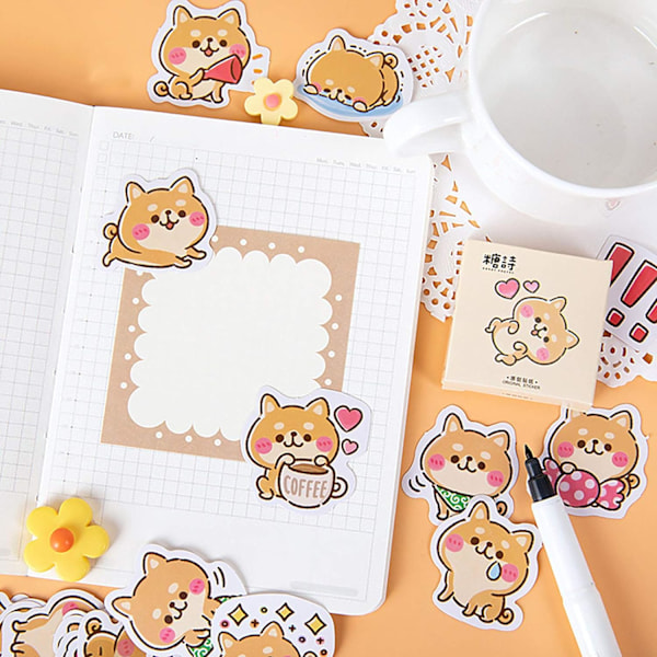 45 kpl söpö lemmikki Shiba Inu koira laatikoitu DIY koriste teippi paperi koirat tarrat kannettavalle tietokoneelle suunnittelijoille leikekirja kupit päiväkirja muistikirjat albumi puhelimen kotelo