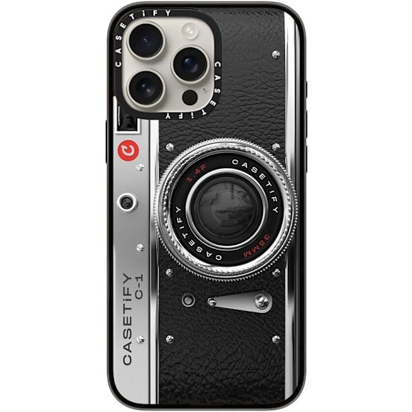 Kompakt iPhone 16 Pro Max-fodral [Lättviktigt / 4 fot 2X Militärklass Fallskydd / Smalt] - Körsbär - Klar Svart Camera Case - Classic iPhone 16 Pro Max