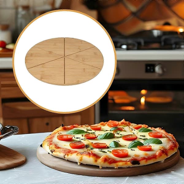 Pizzaleikkuulauta Bambu Pizzatarjotin Ruoanvalmistusalusta Juustotarjotin 26-27 6 grids 33cm
