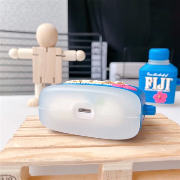 Sød Airpods 3 Etui, 3D Fijiwater Design Silikon Etui Beskyttende Stødsikker Dæksler med Nøglering til Airpods EaREuds