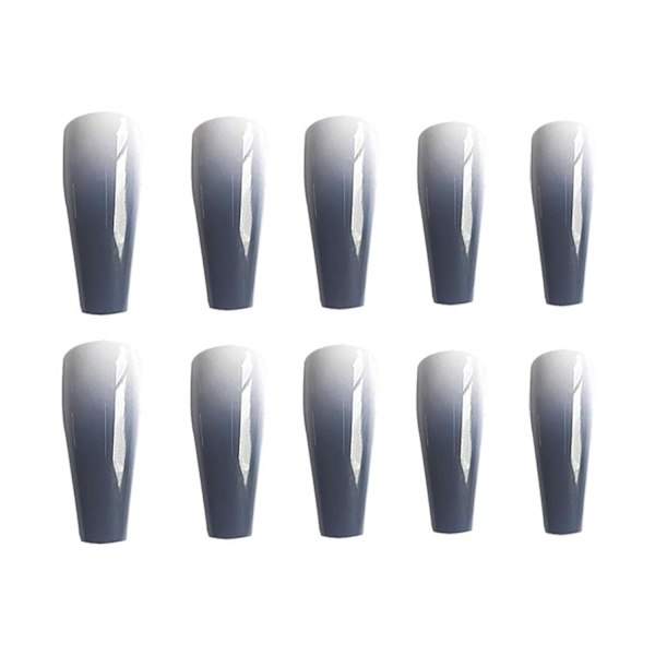 Lange falske negle - grå gradient (blank)