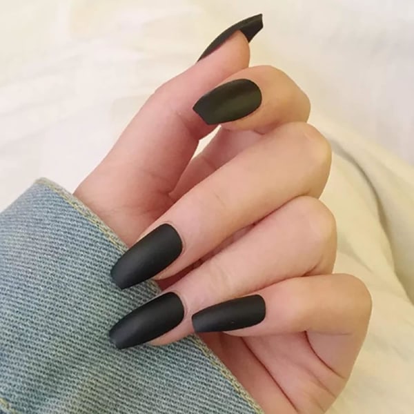 1 stk. falske negle manicure (11-ballet sort mat [lim])Skønhed og sundhed