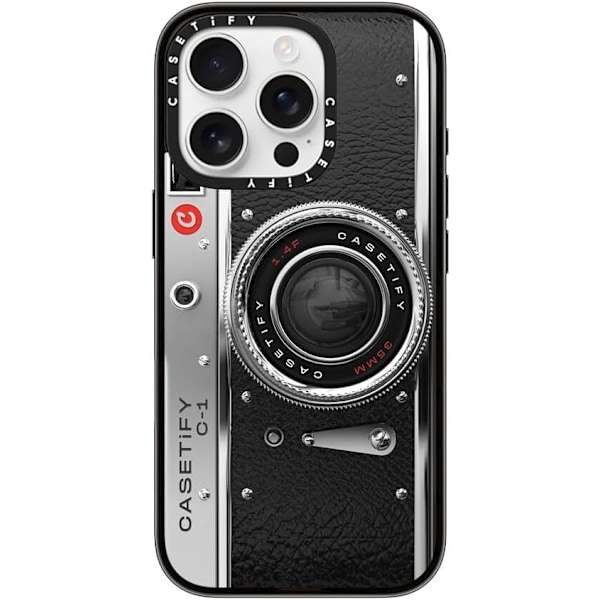 Kompakt iPhone 16 Pro Max Deksel [Lettvekt / 1,2 m 2X Militær Grad Fallbeskyttelse/Slank] - Kirsebær - Klar Svart Camera Case - Classic iPhone 16 Pro