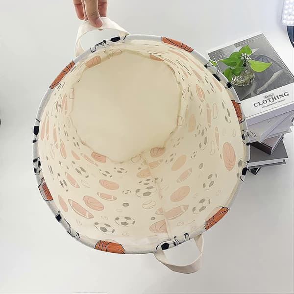 Large Storage Baskets Foldable Nursery Toy Box Storage Bin Canvas Fabric Gift Baskets Collapsible Laundry Hamper Waterproof Clothes Organizer Ball