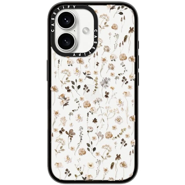 Kompakt iPhone 16 Pro Max Deksel [Lettvekt / 1,2 m 2X Militær Grad Fallbeskyttelse/Slank] - Kirsebær - Klar Svart Wildflower Friday iPhone 16