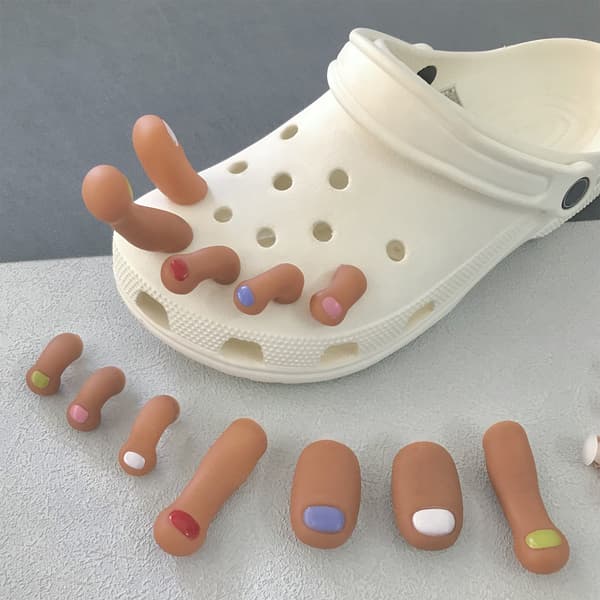 10 Realistic Toe-Shaped Shoe Buckles: 3D Funny Toe Decorations – DIY and Removable