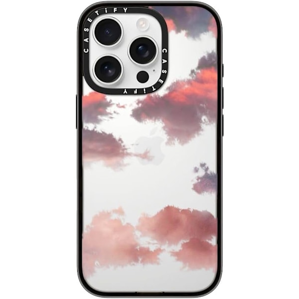 Kompakt iPhone 16 Pro Max Deksel [Lettvekt / 1,2 m 2X Militær Grad Fallbeskyttelse/Slank] - Kirsebær - Klar Svart Clouds (Red) iPhone 16 Pro