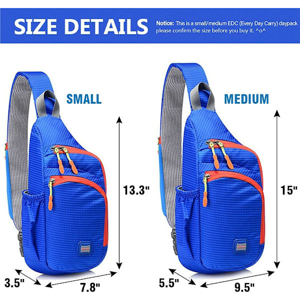 Liten Sling Ryggsäck Vattentät Unisex Axelväska Bröst Korsa Ryggsäck