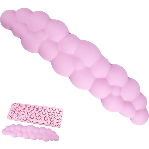Tangentbord Moln Handledsstöd, Mjuk Bekväm Söt Tangentbord Handledsstöd Anti-Skid Ergonomiskt Stöd Moln Skrivbord Handledsstöd Stöd & Minnesskum (Rosa)