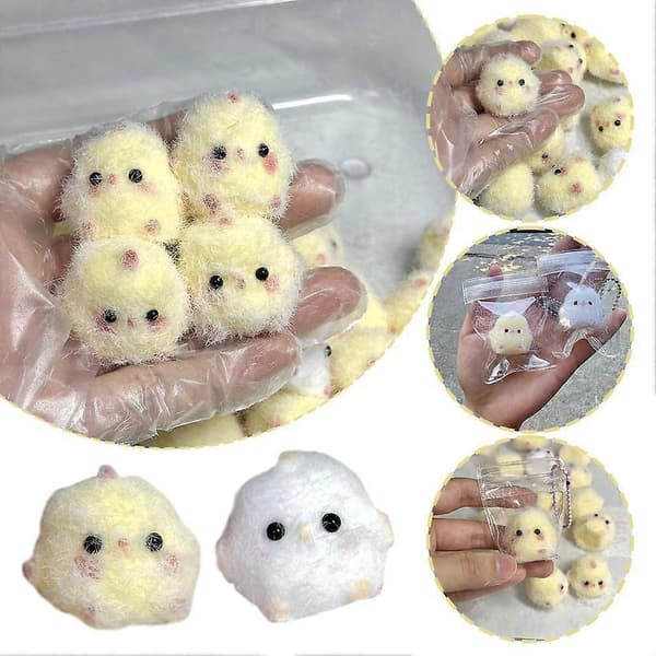 Til kylling Squishy Legetøj 4cm Blødt TPR Sensorisk Fidget Legetøj til Børn Stresslindring Boligindretning One-size A