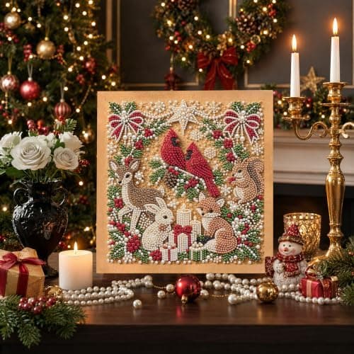 C'eitura Perlemalingssett 7.87 * 7.87in Skogsdyr Jul DIY