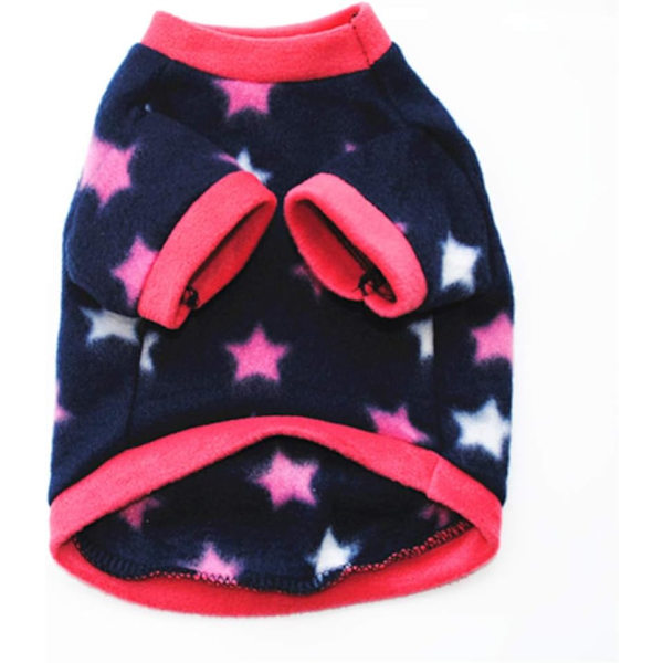 Varmt Hundetrøje, Blød Fleece Hvalpe Tøj Hundetrøje Vinter Outfit Sweatshirt til Små Kæledyr Hund Kat Chihuahua Teddy Hvalp Yorkshire (S, Stjerner)