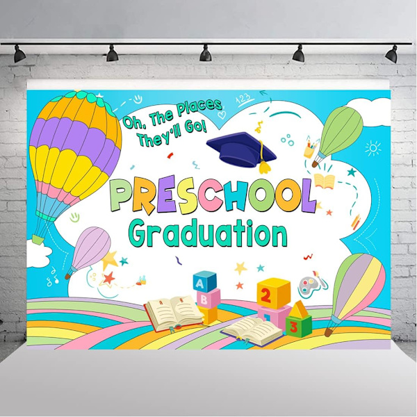 Examen Bakgrund Förskola Klass 2023 Grattis Grads Bakgrund Bachelor Cap Grattis Grad Fest Bakgrund 7x5ft