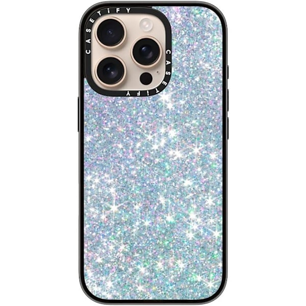 Kompakt iPhone 16 Pro Max Deksel [Lettvekt / 1,2 m 2X Militær Grad Fallbeskyttelse/Slank] - Kirsebær - Klar Svart Glitter Dream iPhone 16 Pro