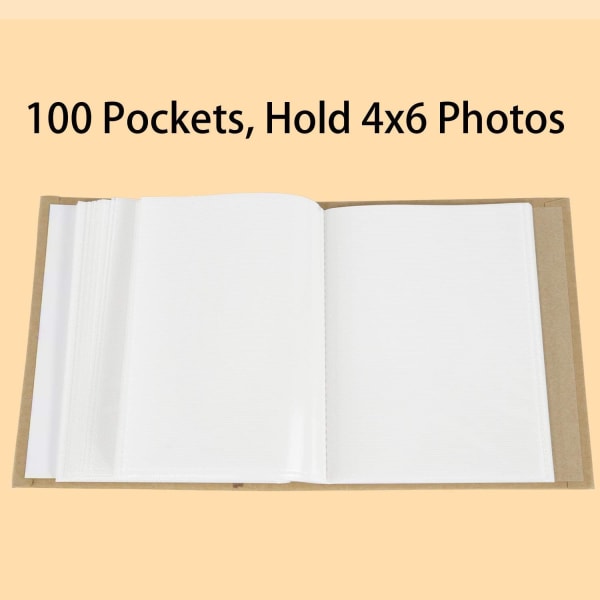 Mini 4x6 fotoalbum 100 fickor för barn flickfotoalbum, [insidans sidstorlek]: ca 15,7*10,5 cm-giraff