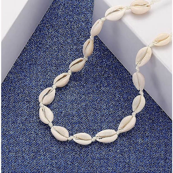 Cowrie Shell Choker Halskæde til Kvinder Puka Shell Halskæde Snøret Seashell Halskæde Hawaiian Strand Smykker