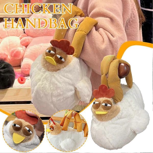 Heal Chickens Form Taske Høne Lynlås Håndtaske Søde Plys Håndtasker til Piger