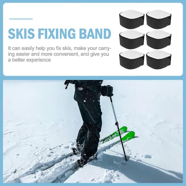 Snowboardbælte Nylon Fastgørelsesremme til Skibræt 6 Stk Udendørs Sort