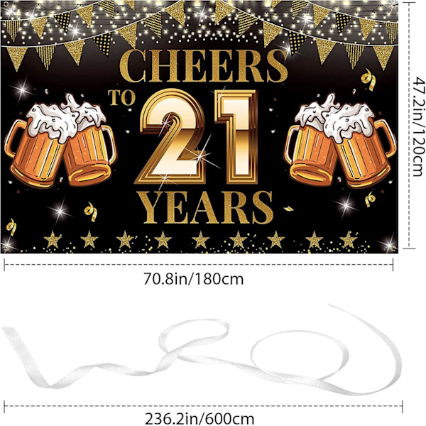 Hurra for 21-årsdagsbursdagsbannere Gratulerer med 21-årsdag Bursdagsbakgrunn 21-årsdag Bursdagsfest Skiltdekorasjoner Rekvisita Jenter Gutter
