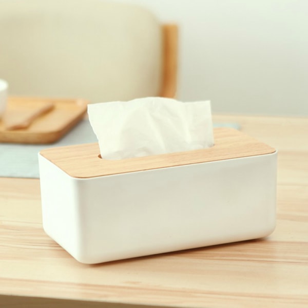 Tissue Box-hållare, Tissue Box Cover Cover Servetthållare Trä ansiktsvävnadslåda Vävnadsautomat för hemmakontor Bil Tissue Cover
