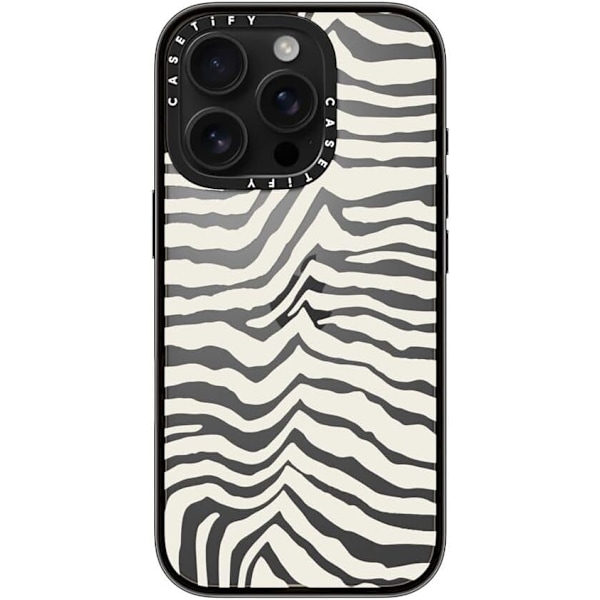 Kompakt iPhone 16 Pro Max-fodral [Lättviktigt / 4 fot 2X Militärklass Fallskydd / Smalt] - Körsbär - Klar Svart Zebra Stripe iPhone 16 Pro