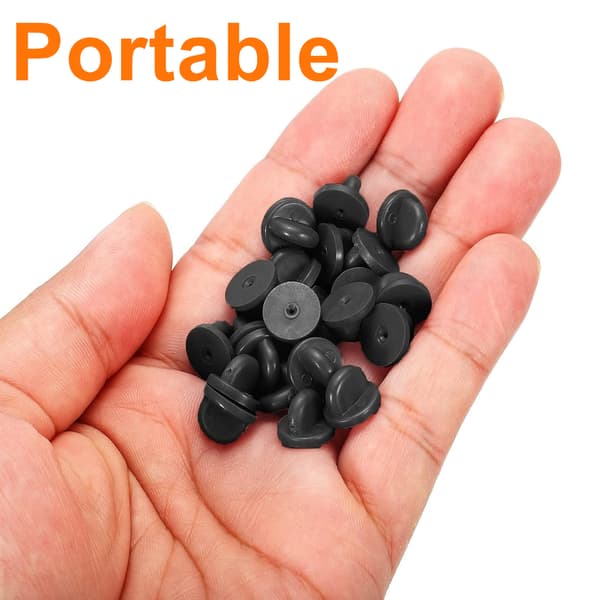Plastic Locks, 60 Pcs Black Round Plastic Washers Replacement Uniform Locks Pin Locks Butterfly Clutch for Whisks Pins Jewelry Making Hats