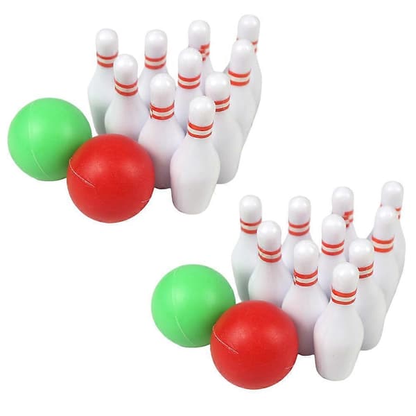 Mini Bowlingkugler Model Bowlingkugler til Børn 2 Sæt Plastik