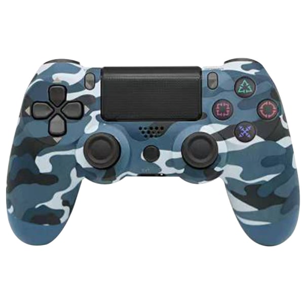 Trådlös spelkontroll Controller Bluetooth Dual Head Snowflake Handtag Joystick Gamepad kompatibel med spelkonsol 4-blå camouflage