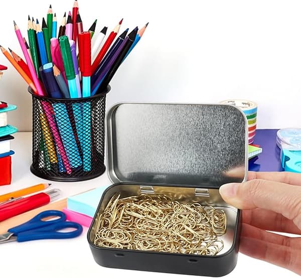 8 Pcs Metal Tin Box with Lid, Rustproof Small Rectangular Aluminum Tin, Mini Accessories Small Tin Box, Home Storage Tin Box Compatible f