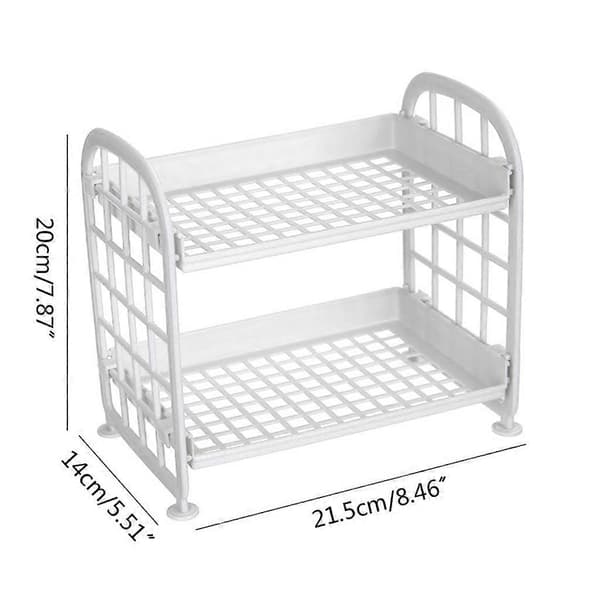 2-lags hul plast foldbar hylde bordplade kosmetik opbevaringsstativ organizer blå