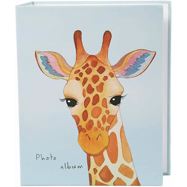Fotoalbum för små barn, fotoalbum för 100 foton, färgglatt och vackert utseende, giraff
