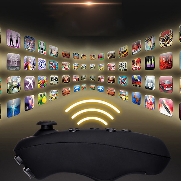 Hemma Liten Trådlös Bluetooth VR Fjärrkontroll Gamepad, Styr VR-videor, spel, selfies, mus, virtual reality-headset - Svart
