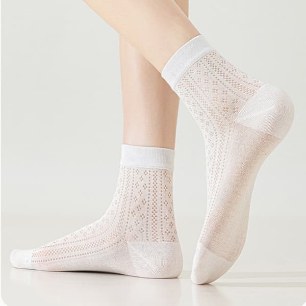Mulberry Silk Ankle Socks 7-pack - Seamless No-Show for Everyday and Training, Breathable Antibacterial Non-Slip Thin Mesh