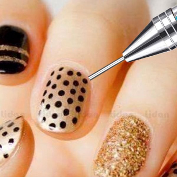 2 stk. Neglekunst Akryl Spot Drill Pen-Gul makeup