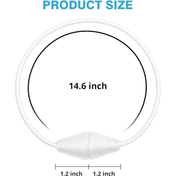 Sett med 4 håndlagde vevde tau magnetiske gardinholdere Praktisk og dekorativt for hjem og kontor (Beige)