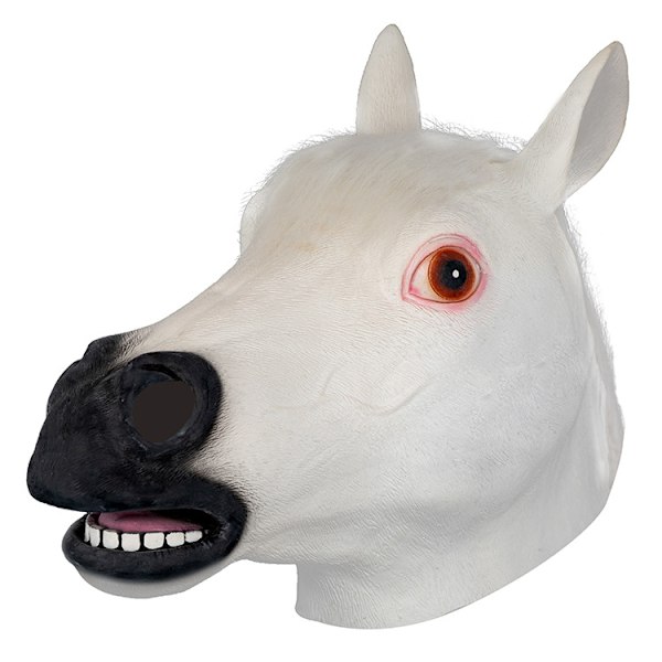 Halloween Cosplay Dyrehoveddækning Hvid Brun Sort Hest Maske Latex Maske A