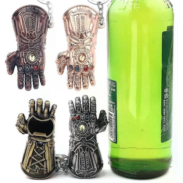 Marvel The Avengers Thanos Nøglering til Mænd Infinity Gauntlet Kreativ Ølflaskeåbner Vedhæng Gadgets